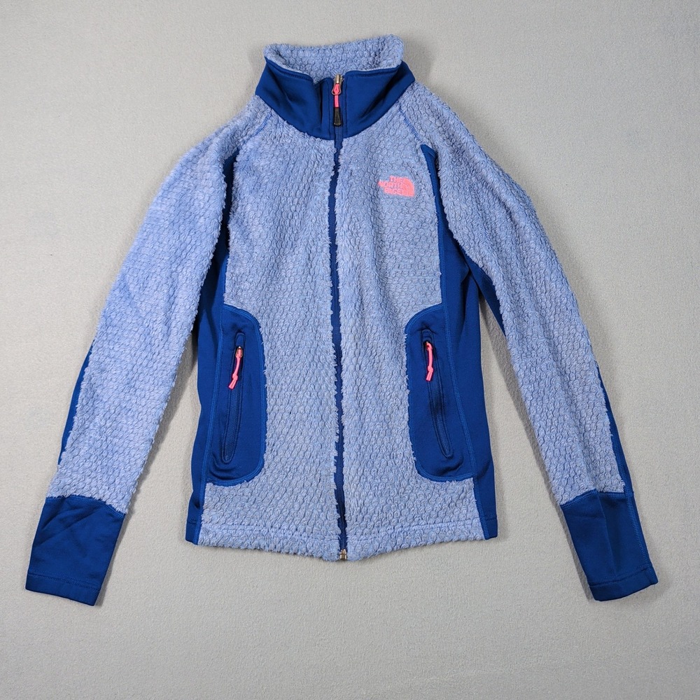 The North Face Osito Hybrid Fleece Jacket Womens Small Blue Pink Full Zip Soft